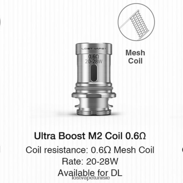 Lost Vape Ultra bobines boost (paquet de 5) - Lost Vape dealers near me 040BBB347 m2 v2 0,6 ohm