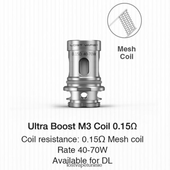 Lost Vape Ultra bobines boost (paquet de 5) - Lost Vape pods near me 040BBB348 m3 v2 0,15 ohm
