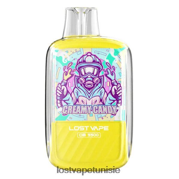 Lost Vape Orion ob5500 5500 bouffées 14 ml 50 mg jetables - Lost Vape review Tunisie 040BBB100 bonbon crémeux