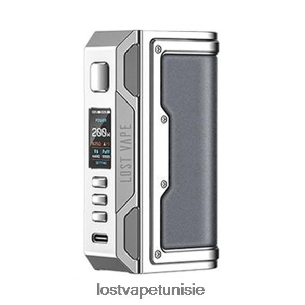 Lost Vape Thelema quête 200w mod - Lost Vape near me Tunisie 040BBB183 acier inoxydable/cuir
