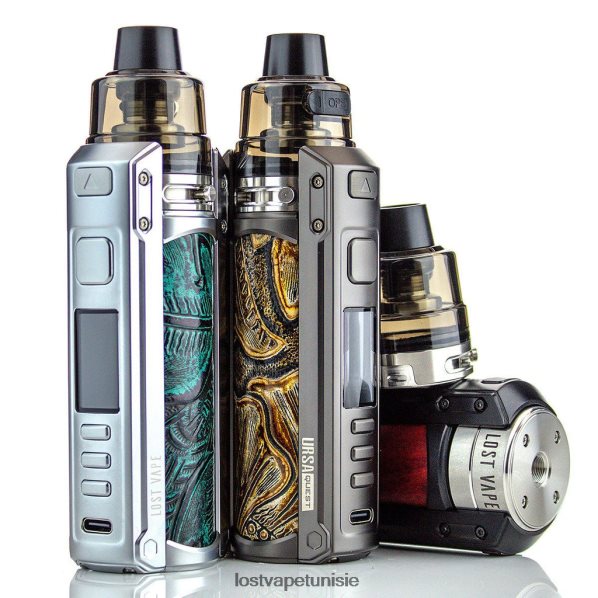 Lost Vape URSA Quest kit multiple | 100w - Lost Vape pods near me 040BBB198 acier inoxydable/cuir ukiran